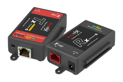 Single Port IP & PoE Cat5e Extender Set (400m/1300ft end-to-end PoE Injector)