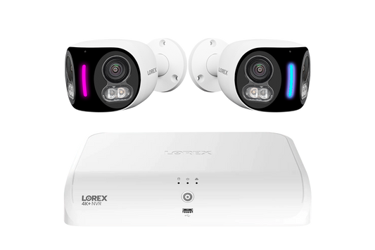 Lorex Fusion 4K+ 16 Channel (8 Wired + 8 Fusion Wi-Fi) 2TB NVR System with Two 4K Dual Lens Wi-Fi Cameras
