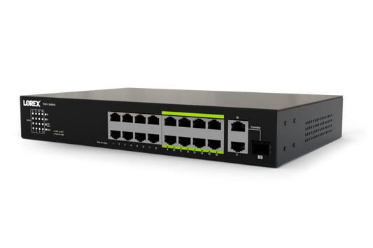 Lorex 16-Port Unmanaged Switch (8-port ePoE and 8-port PoE+) and 250W Power Budget