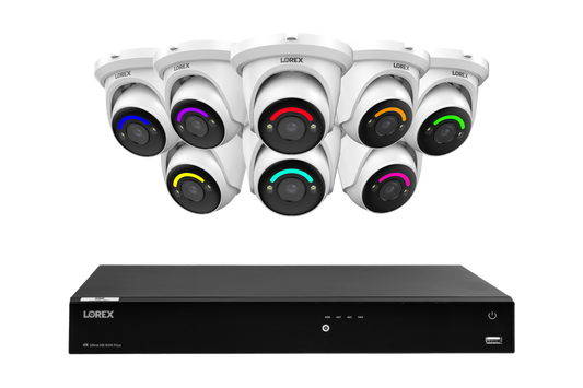Lorex Fusion Series 4K 16 Camera Capable (Wired or Fusion Wi-Fi) 6TB Wired NVR System with H12 Wired 4K IP Dome Cameras