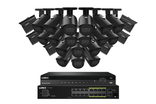 Lorex Elite Series 4K 32 Camera Capable 6TB Wired NVR System with 4MP (2K) A4 IP Bullet Cameras