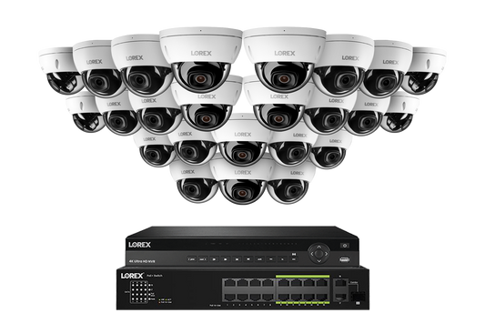 Lorex Elite Series 4K 32 Camera Capable 6TB Wired NVR System with 4MP (2K) A4 IP Dome Cameras