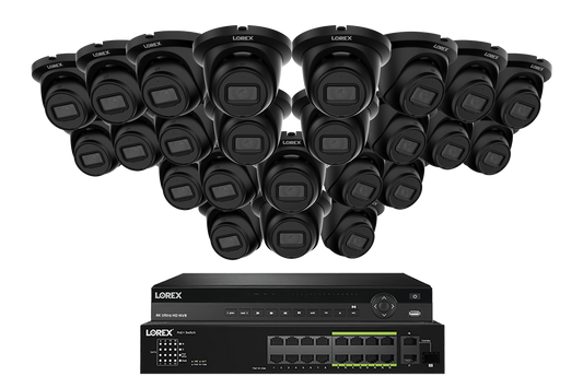 Lorex Elite Series 4K 32 Camera Capable 6TB Wired NVR System with 4MP (2K) A4 IP Turret Cameras