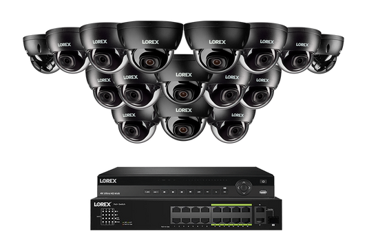 Lorex Elite Series 4K 32 Camera Capable 6TB Wired NVR System with 8MP (4K) A10 IP Dome Cameras