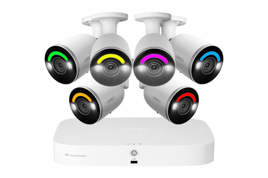 Lorex Fusion 4K 16 Camera Capable (8 Wired + 8 Fusion Wi-Fi) 2TB Wired NVR System with IP Bullet Cameras Featuring Smart Security Lighting