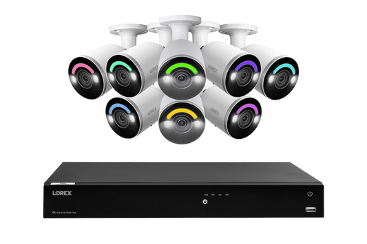 Lorex Fusion Series 4K 16 Camera Capable (Wired or Fusion Wi-Fi) 6TB Wired NVR System with H12 Wired 4K IP Bullet Cameras