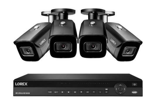 Lorex 4K (16 Camera Capable) 6TB Wired NVR System with Nocturnal 3 Smart IP Bullet Cameras with Listen-In Audio and 30FPS