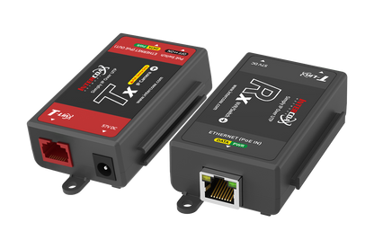 Single Port IP & PoE Cat5e Extender Set (400m/1300ft end-to-end PoE Injector)