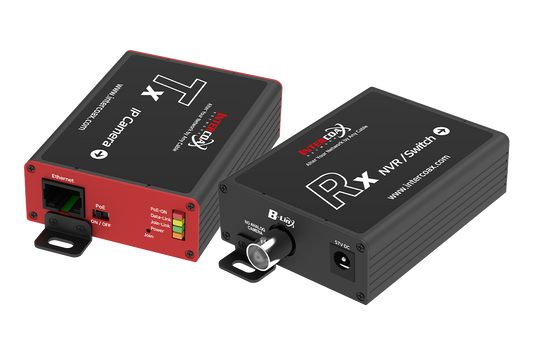 Professional Single Port IP & PoE over Coax Set (1200m/4000ft end-to-end converters)