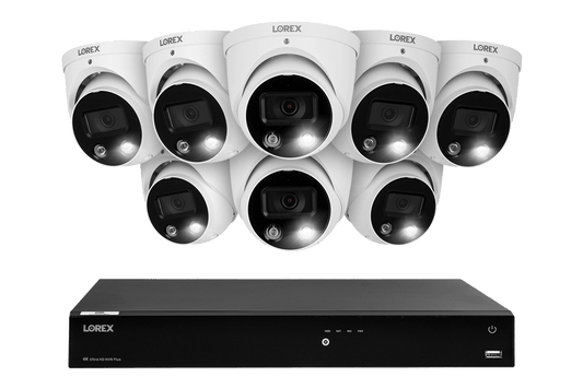 Lorex Fusion Series 4K 16 Camera Capable (Wired or Fusion Wi-Fi) 4TB Wired NVR System with H13 IP Dome Cameras